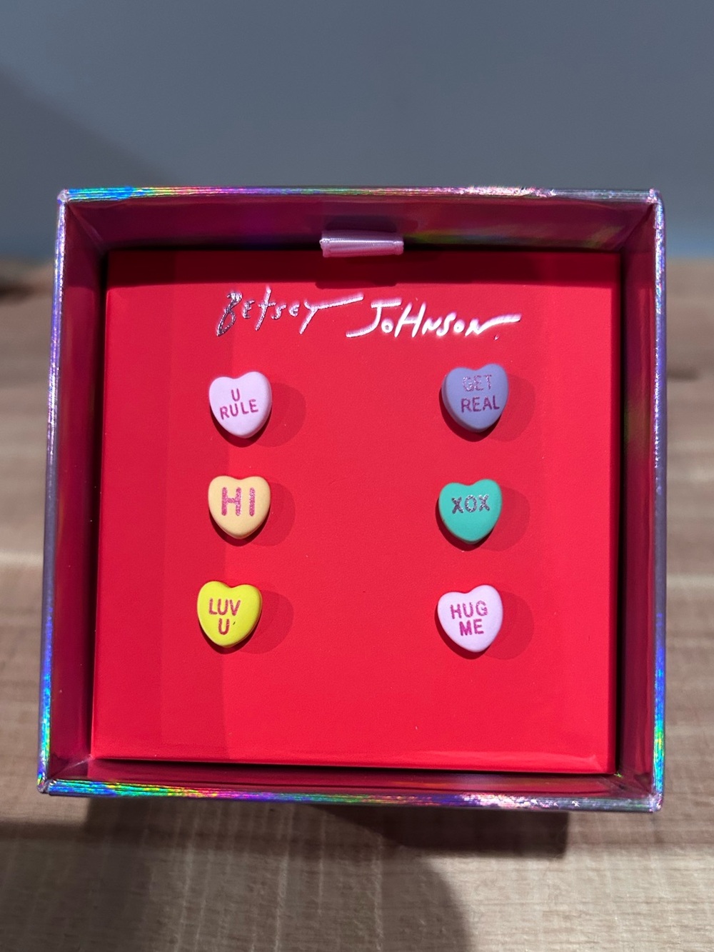 NIB Betsey Johnson Valentine's Sweetheart Stud Earrings